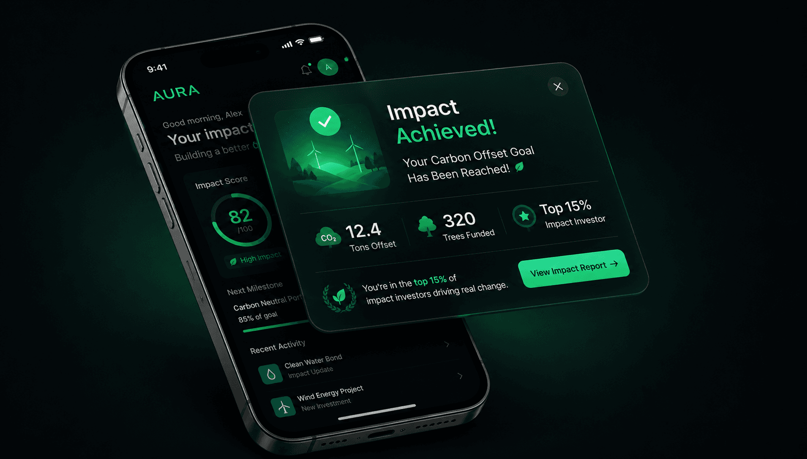 Aura ESG impact data visualization