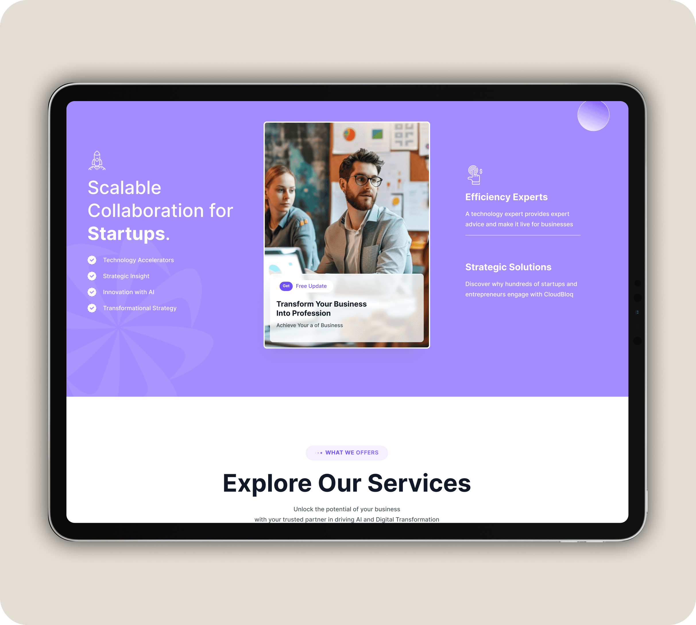 Team working on creative design