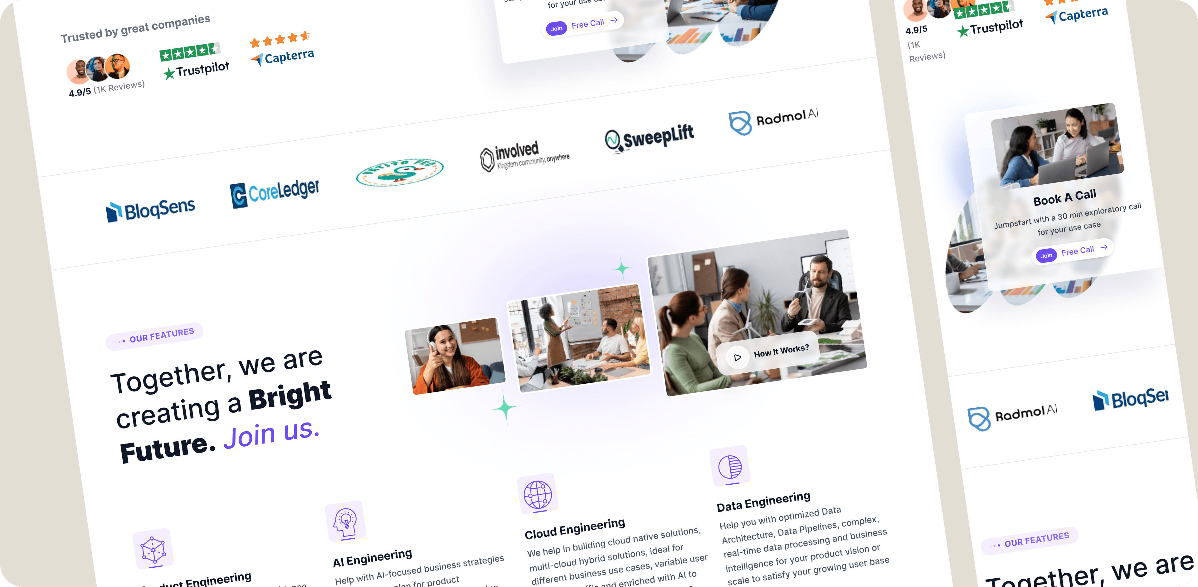 Team working on creative design