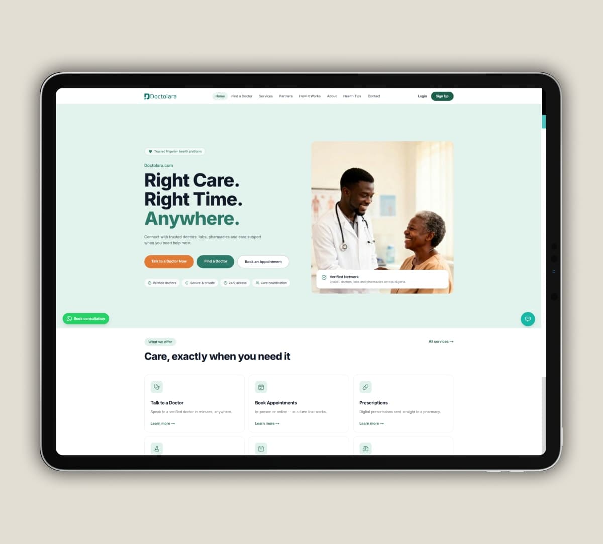 Doctor Lara patient dashboard