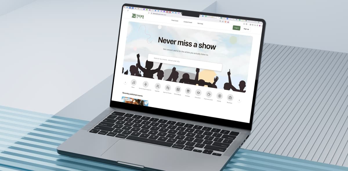 TicksOTR event listing and category browse screens